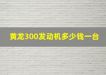 黄龙300发动机多少钱一台