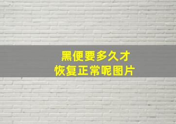 黑便要多久才恢复正常呢图片