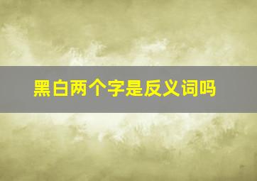 黑白两个字是反义词吗