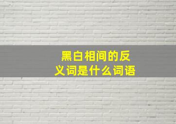 黑白相间的反义词是什么词语