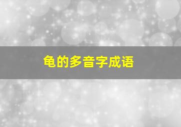 龟的多音字成语