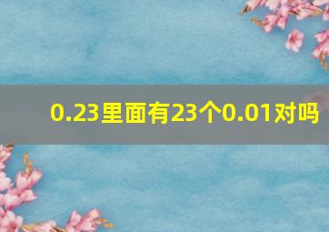 0.23里面有23个0.01对吗