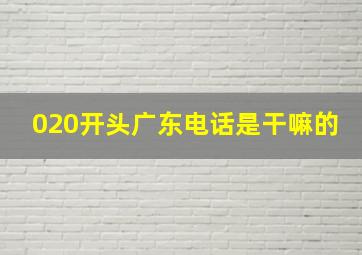 020开头广东电话是干嘛的