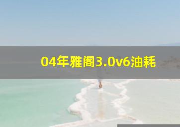 04年雅阁3.0v6油耗