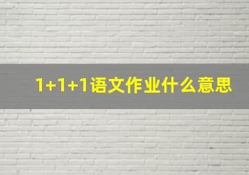 1+1+1语文作业什么意思