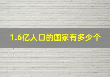 1.6亿人口的国家有多少个