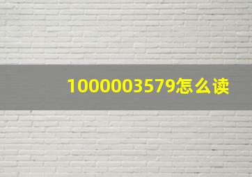 1000003579怎么读