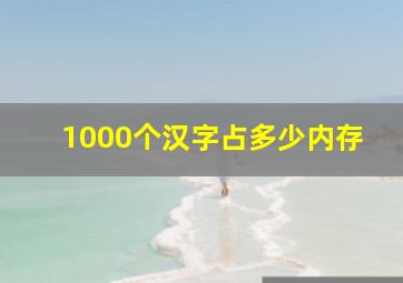 1000个汉字占多少内存