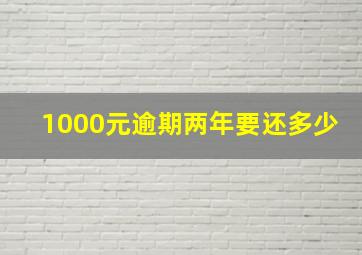 1000元逾期两年要还多少