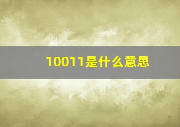 10011是什么意思