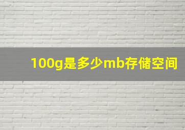 100g是多少mb存储空间