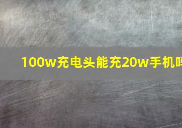 100w充电头能充20w手机吗