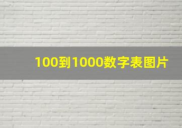 100到1000数字表图片