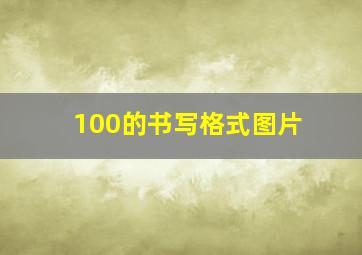 100的书写格式图片