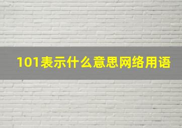 101表示什么意思网络用语