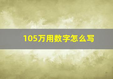 105万用数字怎么写