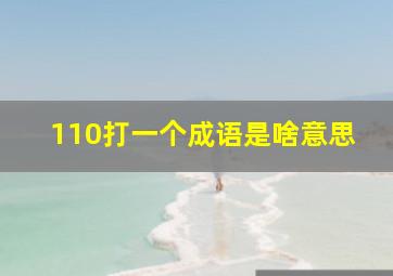 110打一个成语是啥意思