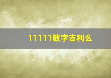 11111数字吉利么