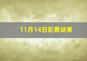 11月14日彩票结果