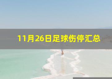 11月26日足球伤停汇总