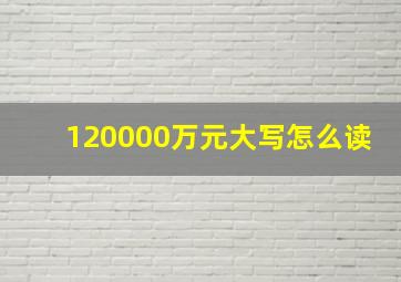 120000万元大写怎么读