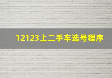 12123上二手车选号程序