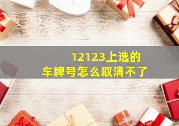 12123上选的车牌号怎么取消不了