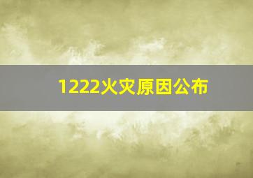 1222火灾原因公布