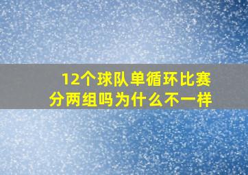 12个球队单循环比赛分两组吗为什么不一样