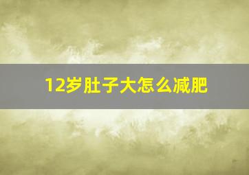 12岁肚子大怎么减肥