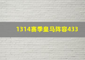 1314赛季皇马阵容433