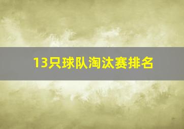 13只球队淘汰赛排名