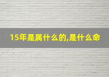 15年是属什么的,是什么命