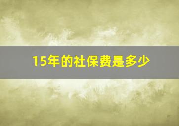 15年的社保费是多少