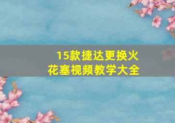 15款捷达更换火花塞视频教学大全