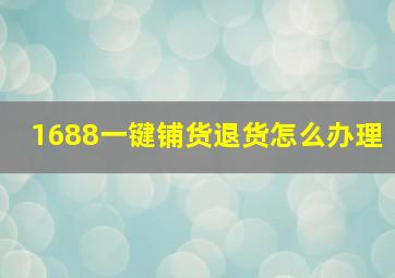 1688一键铺货退货怎么办理