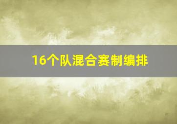 16个队混合赛制编排