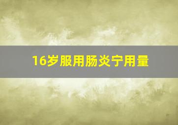 16岁服用肠炎宁用量