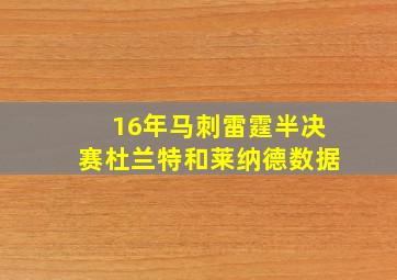 16年马刺雷霆半决赛杜兰特和莱纳德数据