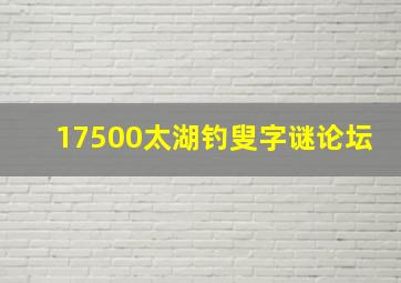 17500太湖钓叟字谜论坛