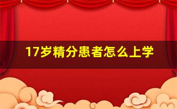 17岁精分患者怎么上学