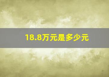 18.8万元是多少元