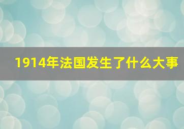 1914年法国发生了什么大事