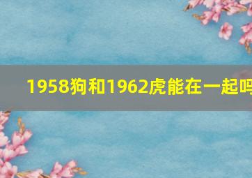 1958狗和1962虎能在一起吗