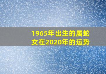 1965年出生的属蛇女在2020年的运势