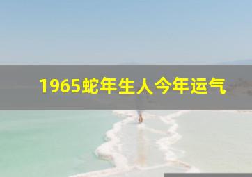 1965蛇年生人今年运气