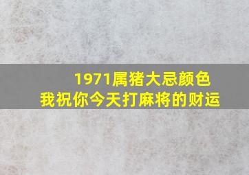 1971属猪大忌颜色我祝你今天打麻将的财运