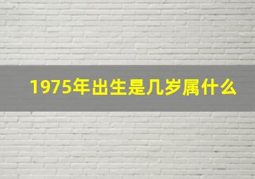 1975年出生是几岁属什么