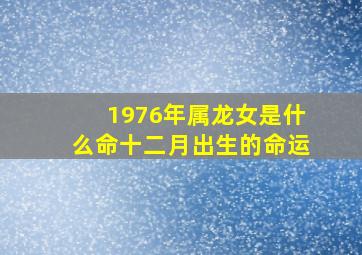 1976年属龙女是什么命十二月出生的命运