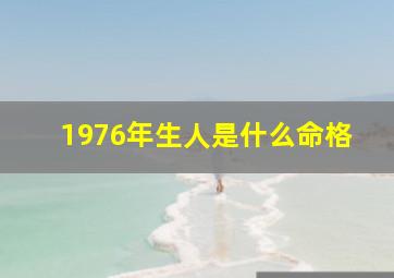 1976年生人是什么命格